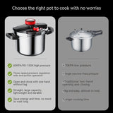 Stainless Steel Pressure Cooker 6L Household Thickened Explosion-proof Pressure Cooker Three-speed Stew Energy-saving Pot